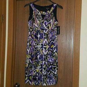 Multi print satin dress